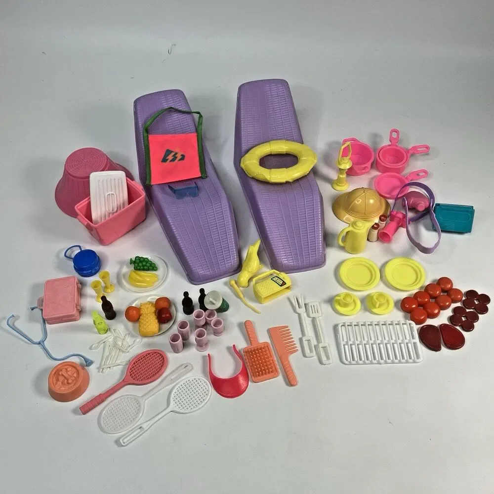 Vtg 1980s Barbie Accessories Pool Party Camping Assorted Incomplete